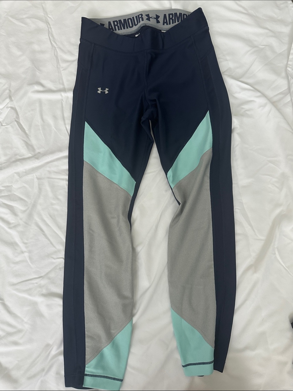 Under Armour Navy, Mint & Gray Women’s ' Colorblock Performance Leggings